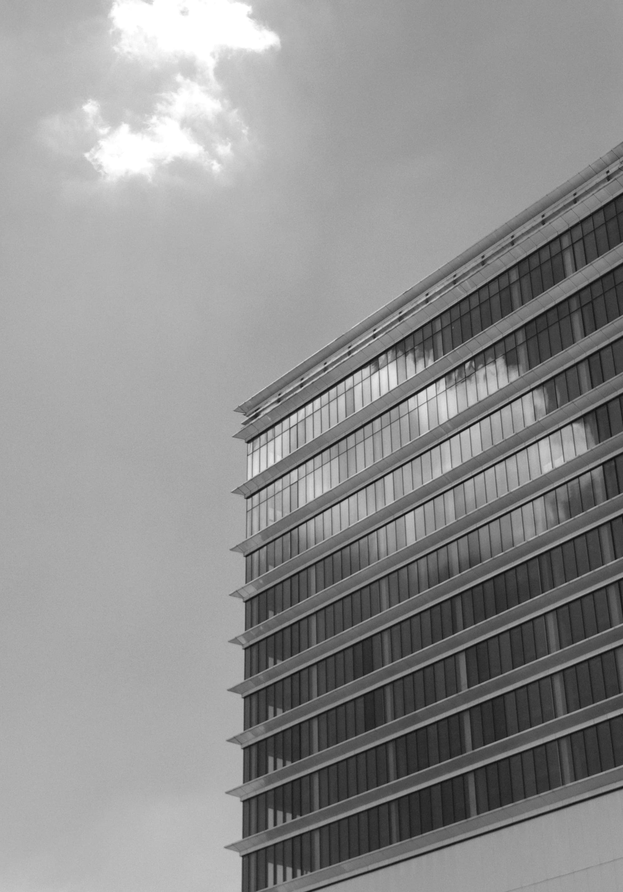 Modern glass building facade
